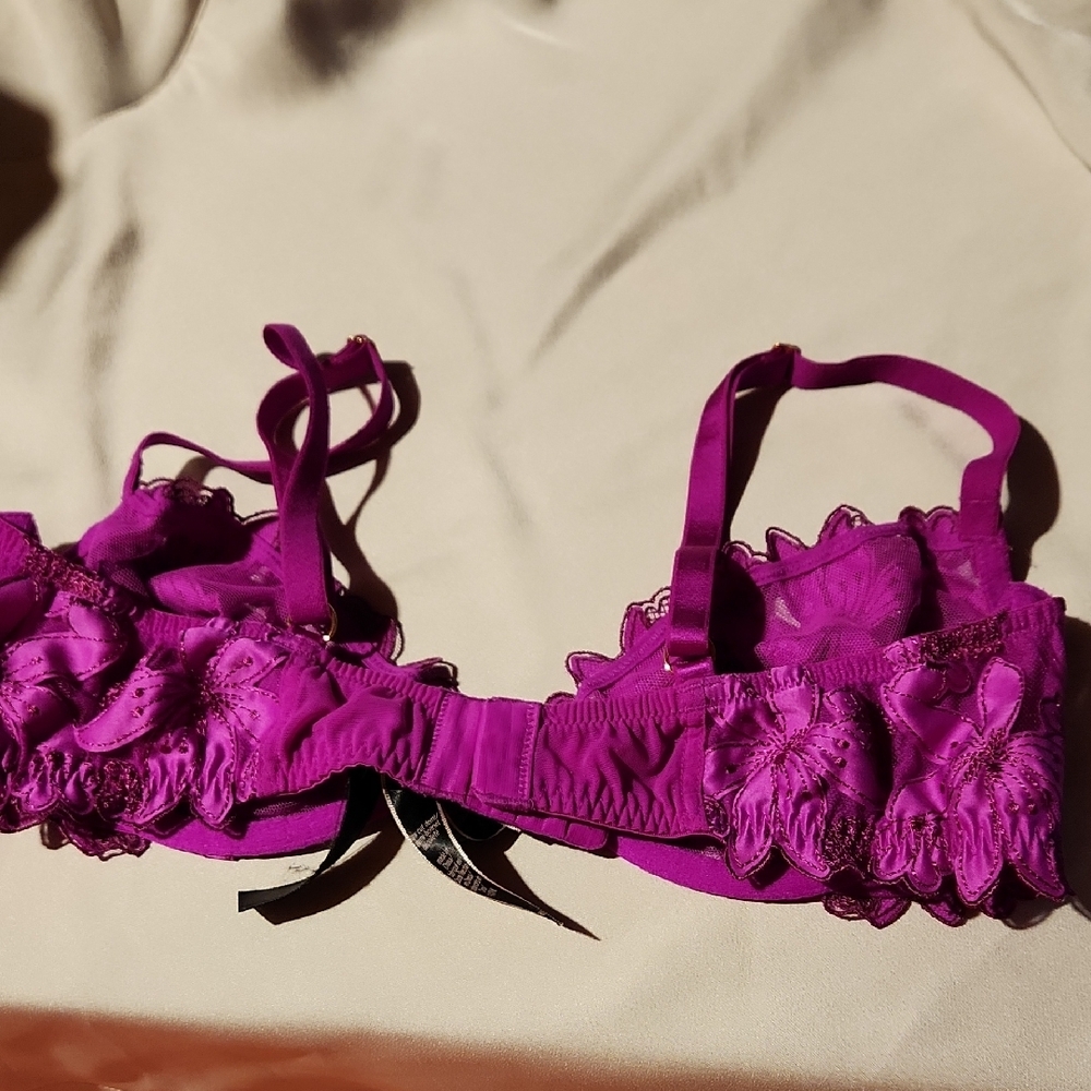 Victoria's Secret Fuchsia Lace Bra - Picture 4 of 5